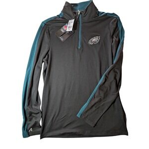 Antigua Eagles Pullover NFL Team Apparel Quarter‎ Zip Athletic Small